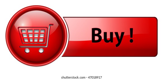 buy icon, button, red glossy.