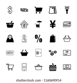 Buy icon. collection of 25 buy filled and outline icons such as shopping bag, shopping basket, lot price, credit card, dollar, money. editable buy icons for web and mobile.