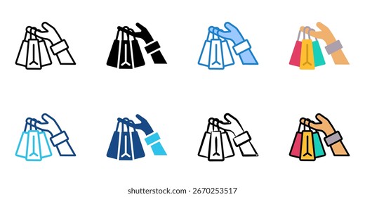 ícone comprar conjunto de vários estilos coleção vetor ilustração 
