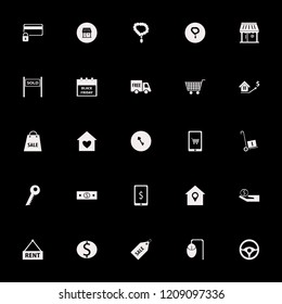 buy icon. buy vector icons set black friday calendar, computer mouse, necklace and sold house