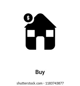 Buy icon vector isolated on white background, logo concept of Buy sign on transparent background, filled black symbol