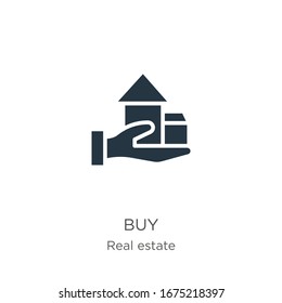 Buy icon vector. Trendy flat buy icon from real estate collection isolated on white background. Vector illustration can be used for web and mobile graphic design, logo, eps10