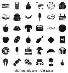 Buy icons set. Simple style of 36 buy vector icons for web isolated on white background