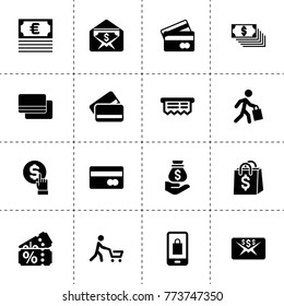 Buy icons. vector collection filled buy icons. includes symbols such as money transfer, credit card, money sack on hand, money, coin. use for web, mobile and ui design.