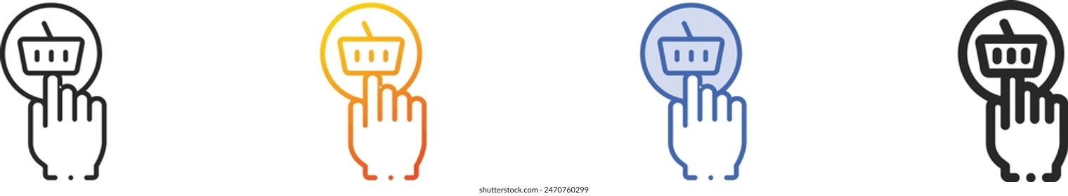 buy icon.Thin Linear, Gradient, Blue Stroke and bold Style Design Isolated On White Background