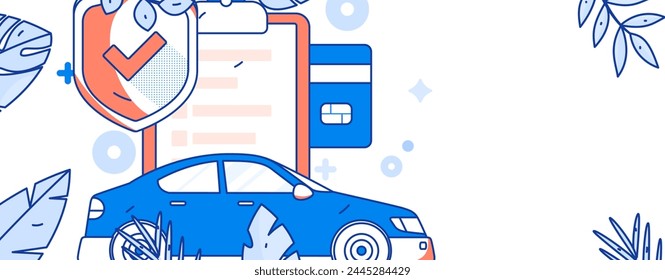 Buy insurance for car flat character vector concept operation illustration
