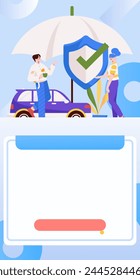 Buy insurance for car flat character vector concept operation illustration
