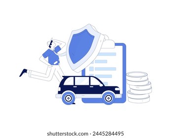 Buy insurance for car flat character vector concept operation illustration
