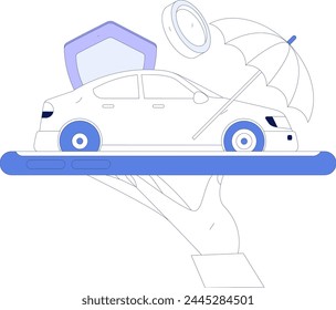 Buy insurance for car flat character vector concept operation illustration
