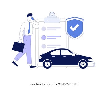 Buy insurance for car flat character vector concept operation illustration
