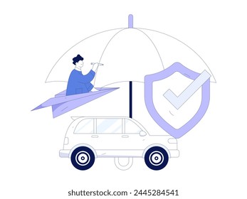 Buy insurance for car flat character vector concept operation illustration

