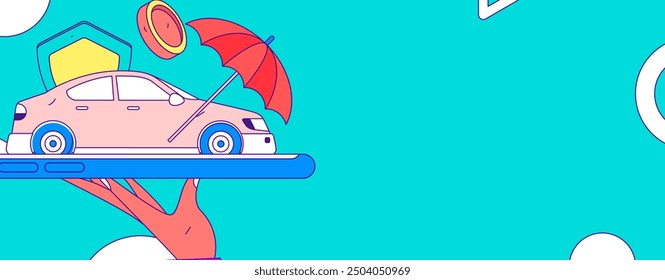 Buy insurance for car flat character vector concept operation illustration
