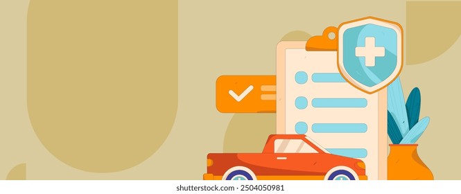 Buy insurance for car flat character vector concept operation illustration
