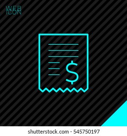 buy isolated minimal icon. bill graph line vector icon for websites and mobile minimalistic flat design. 