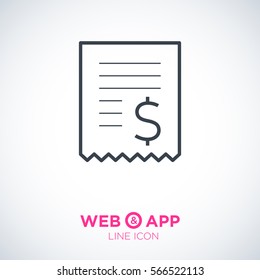 buy isolated minimal icon. bill graph line vector icon for websites and mobile minimalistic flat design. 