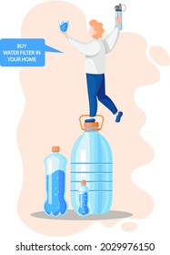 Kaufen Sie Küchenwasserfilter für die Reinigung von Leitungswasser aus mechanischen, unlöslichen Partikeln, Verunreinigungen, Chlor und seinen Derivaten, Bakterien, Schwermetallen. Haushaltsfilter und Flaschen mit reinem Wasser