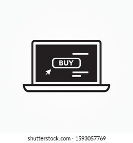 buy laptop sign line icon design