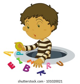 Buy with letters on a white background