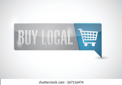 buy local button illustration design over white