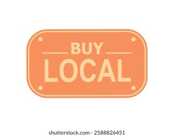 Buy local rectangular badge illustration