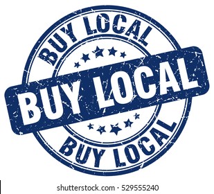 buy local. stamp. blue round grunge vintage buy local sign
