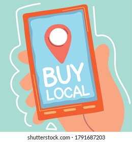 buy local, support local business vector illustration design