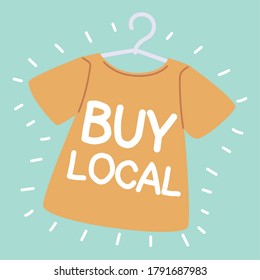 Buy local, support local business vector illustration design