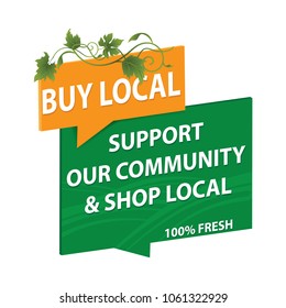 Buy local, support our community - label / stamp for print