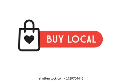 Buy local, support small business sticker. Popular Social Media design. Vector file.