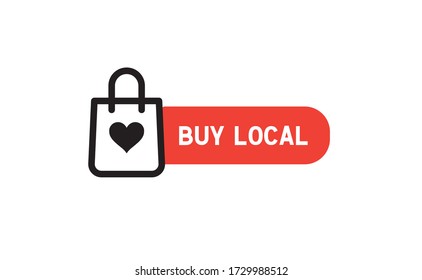 Buy local, support small business sticker. Popular Social Media design. Vector file.