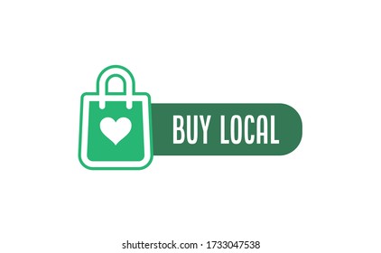 Buy local, support small business sticker. Popular Social Media design. Vector file.