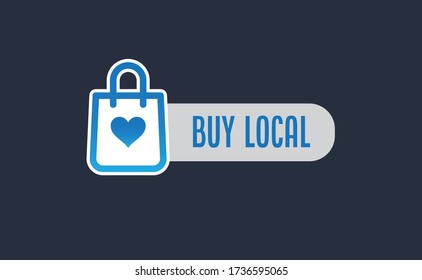 Buy local, support small business sticker. Popular Social Media design. Vector file.