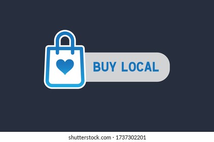 Buy local, support small business sticker. Popular Social Media design. Vector file.