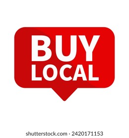 Buy Local Text In Red Rectangle Shape For Sale Promotion Business Marketing Social Media Information Announcement
