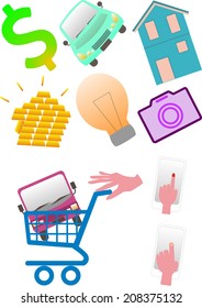 Buy luxury items over the internet and put them in a trolley