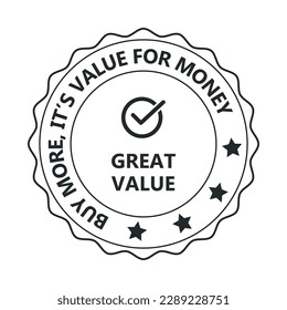 buy more, its great value for money badge, seal, stamp, seal, label, icon, sticker, best value for money vector illustration