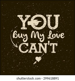 Buy My Love - Vintage motivational card (dark version)