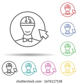 Buy new robot click concept line multi color set icon. Simple thin line, outline of robo icons for ui and ux, website or mobile application