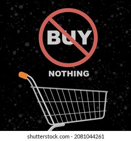 Buy Nothing Day banner. Set of flat backgrounds for social media, stories, banners, invitation card, poster, greeting card. Vector illustration.