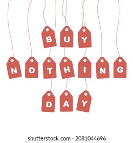 Buy Nothing Day banner. Set of flat backgrounds for social media, stories, banners, invitation card, poster, greeting card. Vector illustration.