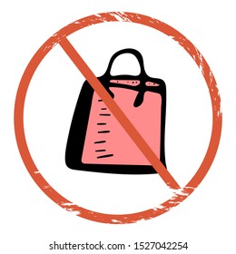 Buy nothing symbol. Forbiddance  purchase sign.  Vector illustration.