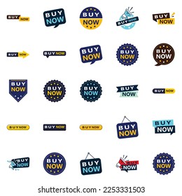 Buy Now 25 Modern Typographic Elements for promoting buying in a current way