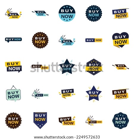 Buy Now 25 Modern Typographic Elements for promoting buying in a current way