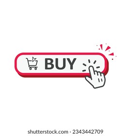 Buy Now! buy 3D button isolated on White background