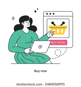 Buy Now abstract concept vector in a flat style stock illustration