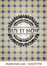 Buy it Now arabic style badge. Arabesque decoration.