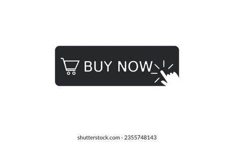 Buy now button with basket, high quality vector