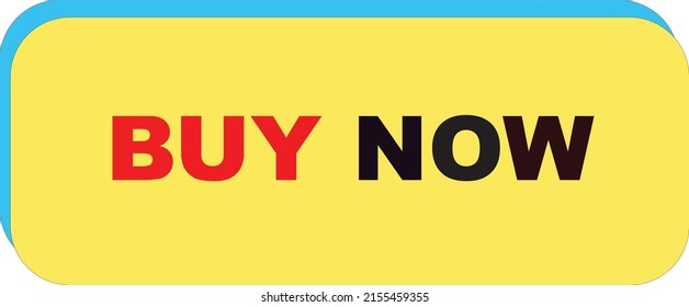 Buy now button. Blue shadow, yellow background. Buy word in red to attract users.