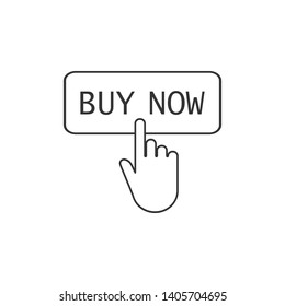 Buy now button, click, website element. Vector illustration.