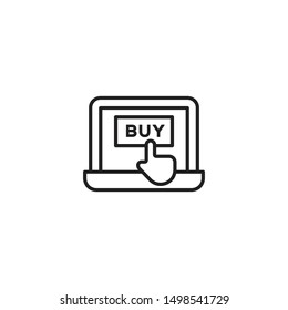 Buy now button, click, website element. Finger push on pay button icon. concept of online shopping and retail e-commerce for web trade business. 
